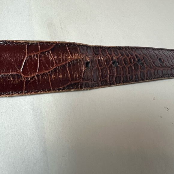 Polo Ralph Lauren Men’s Croc Embossed Leather  Brown Belt 36 - Picture 9 of 9